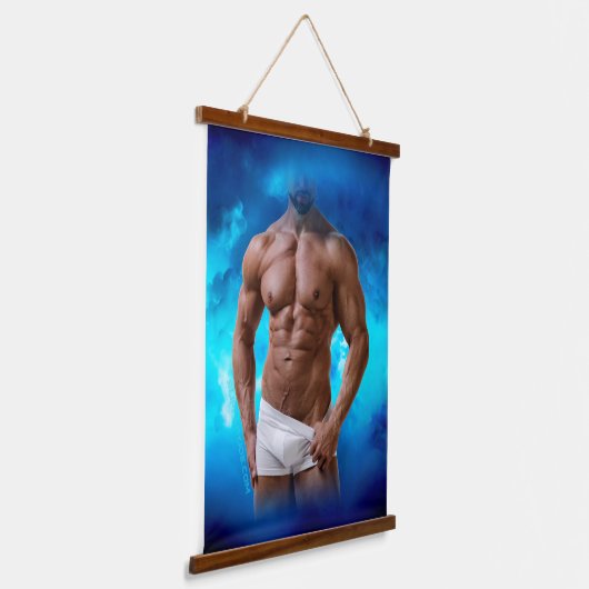 滑りやすいジョー芸術的のマ男らしン・ゲイプライドのGIF 吊り下げ型タペストリー (傾斜あり)