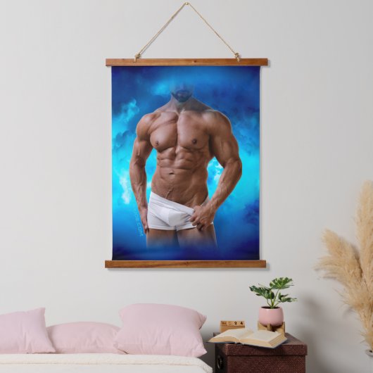 滑りやすいジョー芸術的のマ男らしン・ゲイプライドのGIF 吊り下げ型タペストリー (寝室)