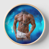 滑りやすいジョー芸術的のマ男らしン・ゲイプライドのGIF 壁時計 (正面)