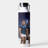 滑りやすいジョー飾の雪に覆われたクリスマスツリー ウォーターボトル (正面)