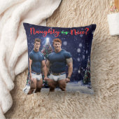 滑りやすいジョー飾の雪に覆われたクリスマスツリー クッション (ブランケット)