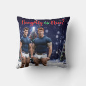 滑りやすいジョー飾の雪に覆われたクリスマスツリー クッション (裏面)