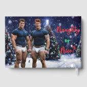 滑りやすいジョー飾の雪に覆われたクリスマスツリー ゲストブック (裏面)