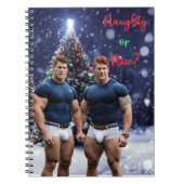 滑りやすいジョー飾の雪に覆われたクリスマスツリー ノートブック (正面)