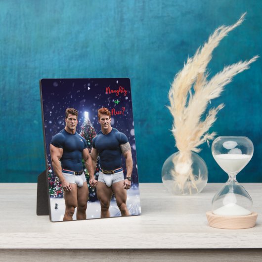 滑りやすいジョー飾の雪に覆われたクリスマスツリー フォトプラーク (側面)