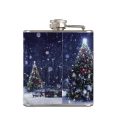 滑りやすいジョー飾の雪に覆われたクリスマスツリー フラスク (裏面)