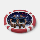 滑りやすいジョー飾の雪に覆われたクリスマスツリー ポーカーチップ (シングル)