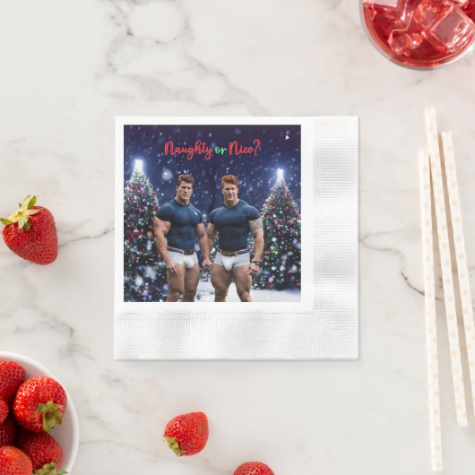 滑りやすいジョー飾の雪に覆われたクリスマスツリー 縁ありカクテルナプキン (インサイチュ)