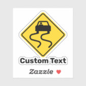 滑りやすい道路が濡れている シール (シート)