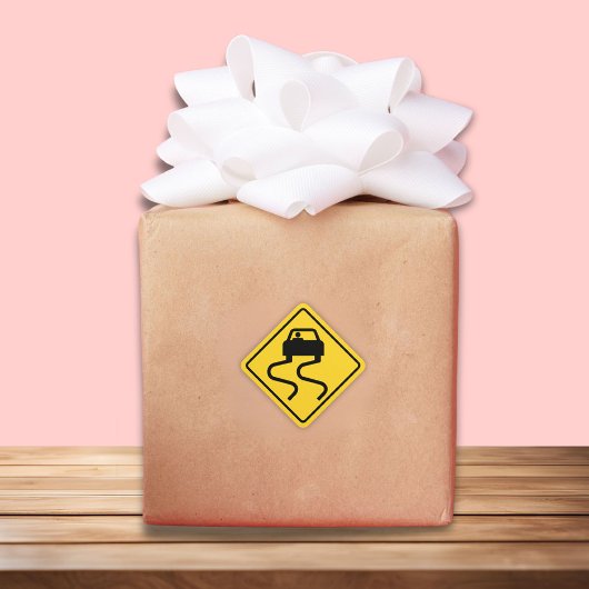 滑りやすい道路が濡れている スクエアシール