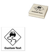 滑りやすい道路が濡れている ラバースタンプ (押印)