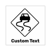 滑りやすい道路が濡れている ラバースタンプ (インプリント)