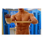 滑りやすいJoe筋肉質の男absロッカールームタイル張りフロロ ポスター (正面)
