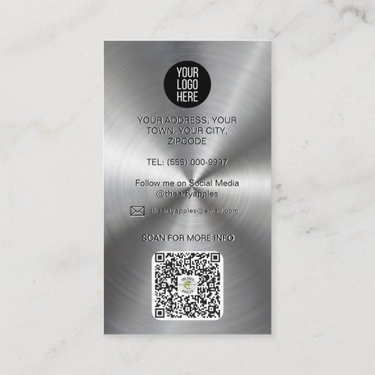 滑り止めプロフェッショナル放射状メタリックルック 名刺 (裏面)