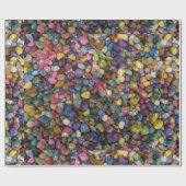 滑カラフルらかな光沢のある岩と小石 ラッピングペーパー (フラット)