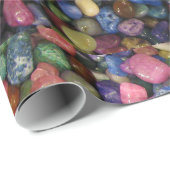 滑カラフルらかな光沢のある岩と小石 ラッピングペーパー (ロールコーナー)