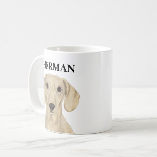 滑パーソナライズされたらかなクリームダシュント コーヒーマグカップ (正面左)