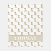 滑パーソナライズされたらかなクリームダシュント フリースブランケット (正面)