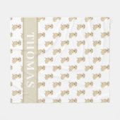 滑パーソナライズされたらかなクリームダシュント フリースブランケット (正面(横))