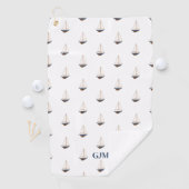 滑モノグラムの滑な帆走航海の沿岸名門私立校風の ゴルフタオル (インサイチュ)