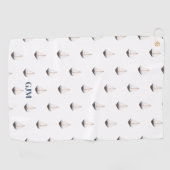 滑モノグラムの滑な帆走航海の沿岸名門私立校風の ゴルフタオル (横)