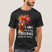 滑稽予測できなな表情をした鶏 Tシャツ (正面)