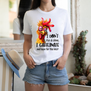 滑稽予測できなな表情をした鶏 Tシャツ