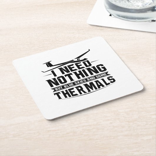 滑空ことわざ |グライダーパイロットズが大好きな贈り物 スクエアペーパーコースター (アングル)