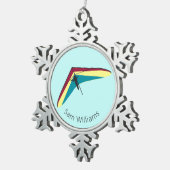 滑空つる スノーフレークピューターオーナメント (右)