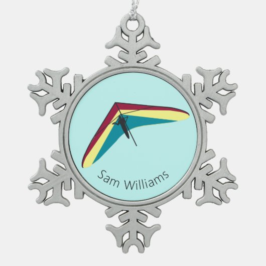 滑空つる スノーフレークピューターオーナメント (正面)