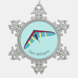 滑空つる スノーフレークピューターオーナメント