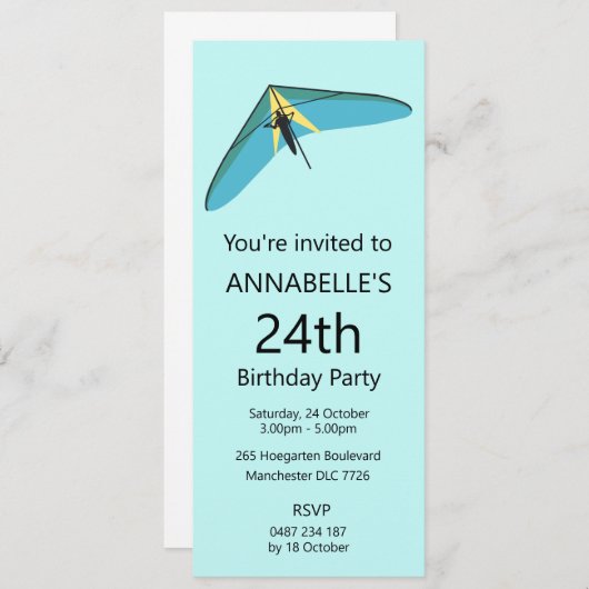 滑空つる 招待状 (正面/裏面)