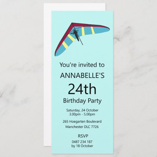 滑空つる 招待状 (正面/裏面)