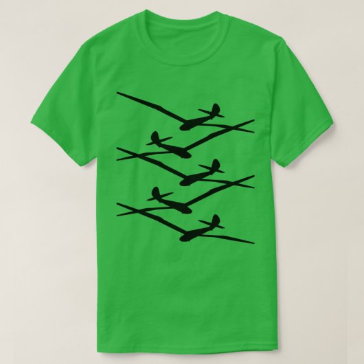 滑空機パイロット滑空機飛んでいる飛行機12 Tシャツ (デザイン正面)