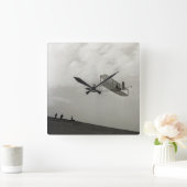 滑空機試験航空運送ライト兄弟 スクエア壁時計 (ホーム)