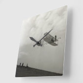 滑空機試験航空運送ライト兄弟 スクエア壁時計 (傾斜)