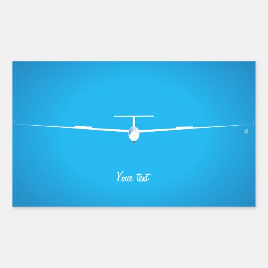 滑空機 長方形シール (正面)