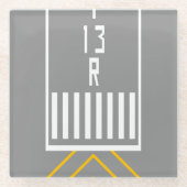 滑走路しきい値 13R ガラスコースター (正面)
