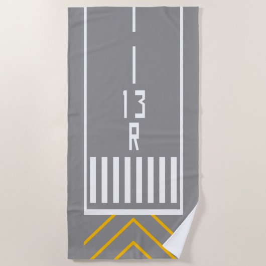 滑走路しきい値 13R ビーチタオル (正面)