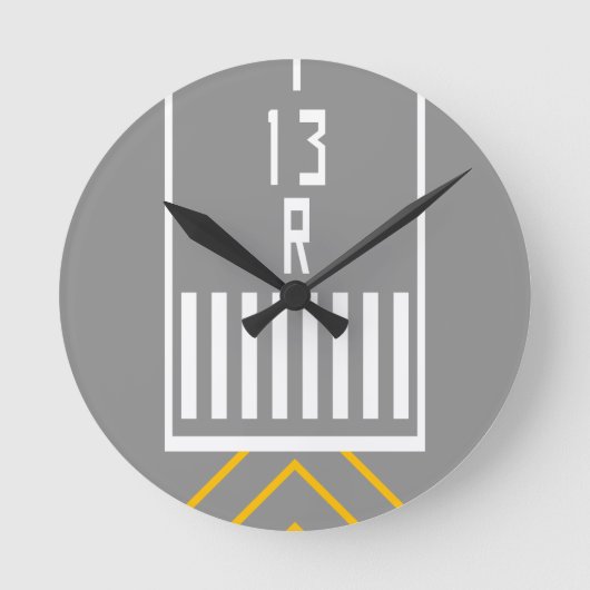 滑走路しきい値 13R ラウンド壁時計 (正面)