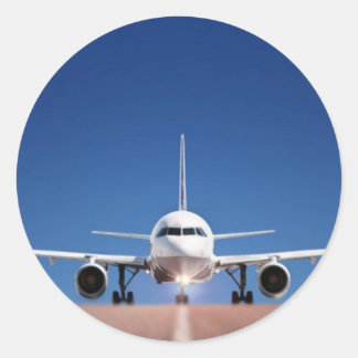 滑走路に並んだ飛行機 ラウンドシール