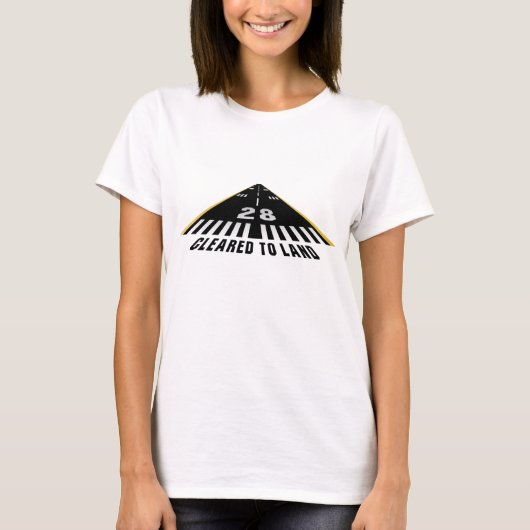 滑走路の着陸を許可 Tシャツ (正面)