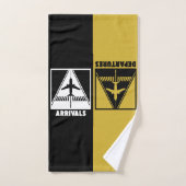 滑走路上の飛行機で出発、走行 バスタオルセット (ハンドタオル)