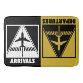 滑走路上の飛行機で出発、走行 バスマット (正面)