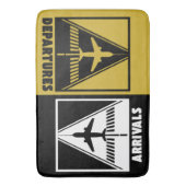 滑走路上の飛行機で出発、走行 バスマット (正面縦)