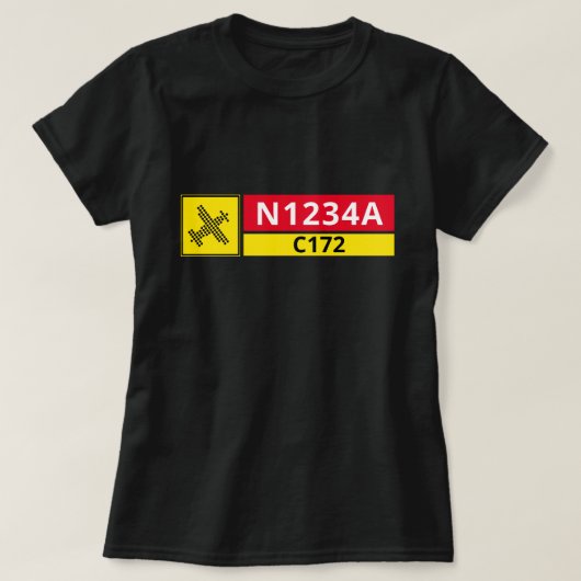 滑走路標識 機体番号Tシャツ Tシャツ (デザイン正面)