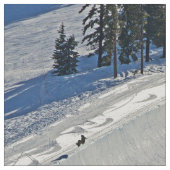 滑降競技の冬場面 ファブリック (クローズアップ)