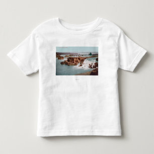 滝および橋の空中写真 トドラーTシャツ