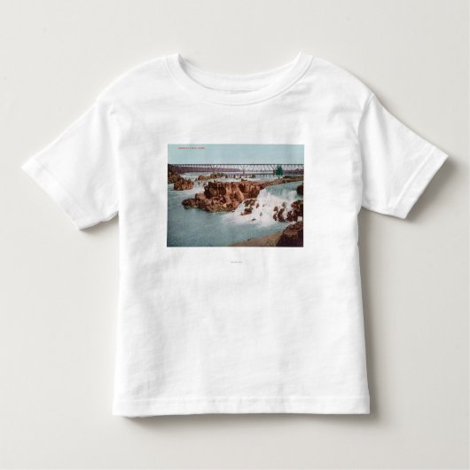 滝および橋の空中写真 トドラーTシャツ (正面)