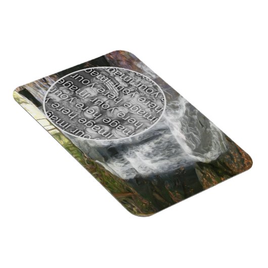 滝かわいらし油絵あなたの写真を追加 マグネット (右側)